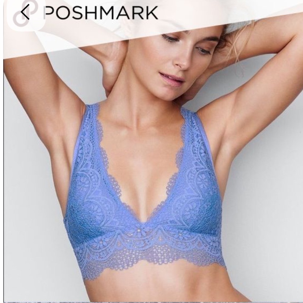 PINK Victoria's Secret Blue Lace Bralette